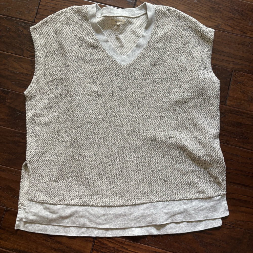 Madewell white/ cream sweater cardigan woven knit / Size 1X